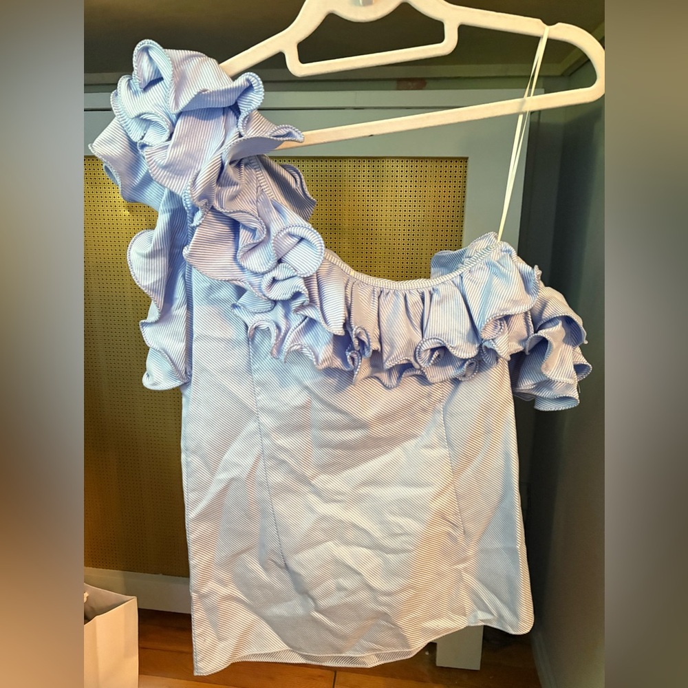 Cinq-a-Sept One Shoulder Ruffle Blouse - Picture 2 of 7